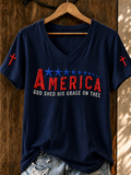 Women'S God Shed His Grace On Thee Printed Casual T-Shirt