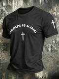 Religious Faith Cross Jesus Casual Printed Round Neck T-Shirt