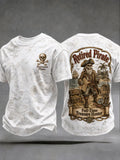 Men's Retro "Retired Pirate - Full-Time Treasure Hunter" Printed Casual T-shirt
