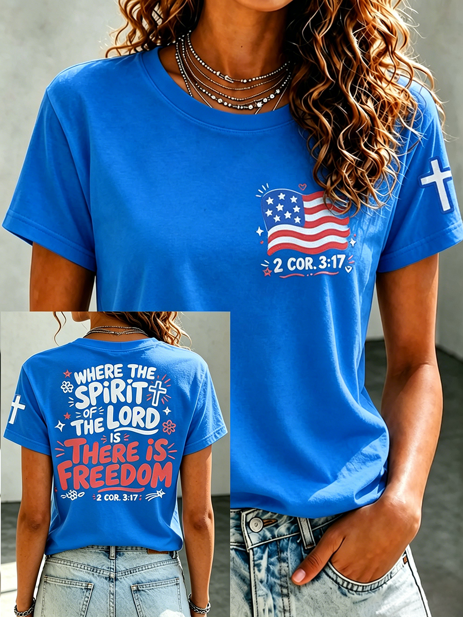 American Faith Jesus Memorial Printed Casual T-Shirt