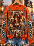 Women's Old Salt Pirate Queen Art Print Casual Sweatshirt