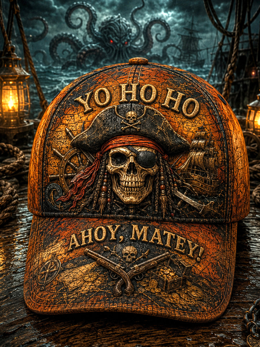 Retro “OLD SALT“ Captain Art Printed Baseball Cap