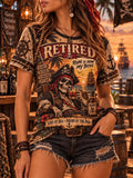 🥃 "Rum Is My Boss" Retired Pirate Skeleton & Sea Map T-Shirt