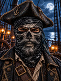 Men's Retro Fun Pirate Skull Print Face Mask