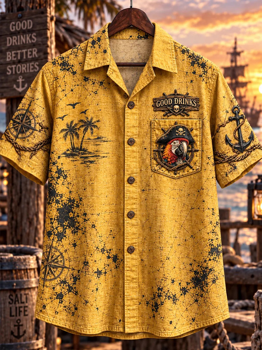 Men's "LOST AT SEA FOUND AT THE BAR STILL CHASING SUNSETS" Print Shirt