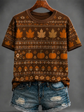 Women'S Autumn Pumpkin Printed T-Shirt