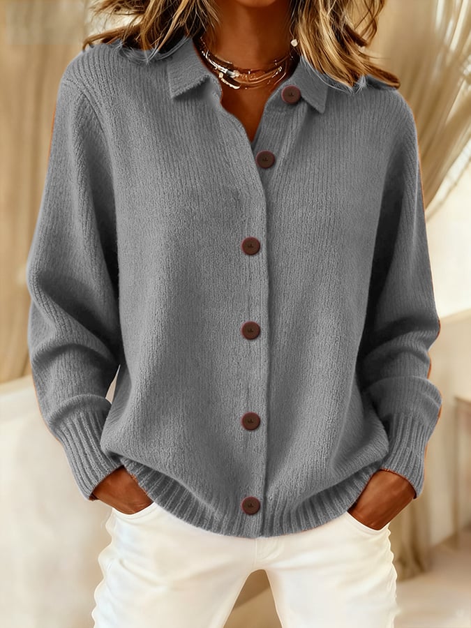 Women's Casual Solid Color Multi-Color Autumn And Winter Cardigan