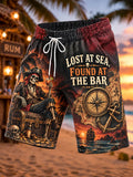 Lost at Sea Vintage Skeleton Pirate Shorts