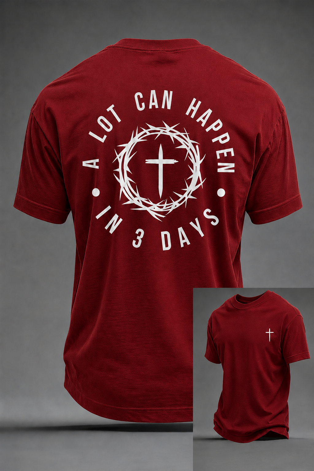 Men'S Casual Faith“A Lot Can Happen In 3 Days”Print Polo T-Shirt