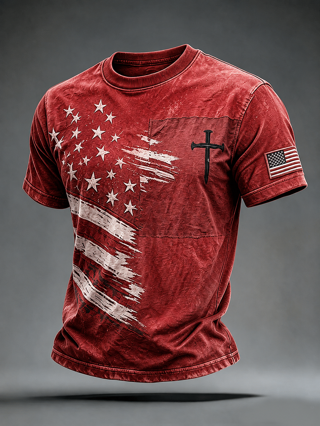 American Faith Commemorative Printed Round Neck T-Shirt