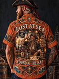 Men’s Vintage  "LOST AT SEA " Old Salt Pirate Short Sleeve Shirt