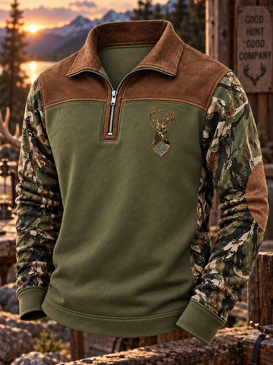 Men’s Vintage Deer Hunting Graphic Casual Sweatshirt