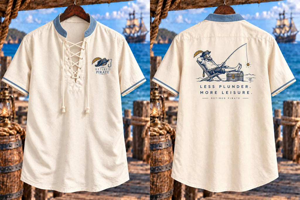 Retired Pirate Leisure Fishing Men's Vacation Shirt