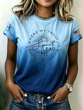 Women'S Gradient Spirit Lead Me To Where My Trust Is Without Borders Printed Round Neck Top