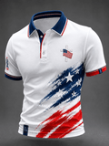 Men'S Patriotic Faith Cross Collar T-Shirt