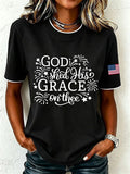 Women'S God Shed His Grace On Thee Print Casual T-Shirt