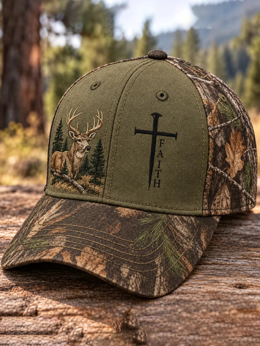 Retro Hunting Culture Faith Print Casual Baseball Cap