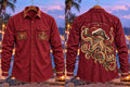 Men's Funny Christmas Pirate Octopus Print Long Sleeve Shirt