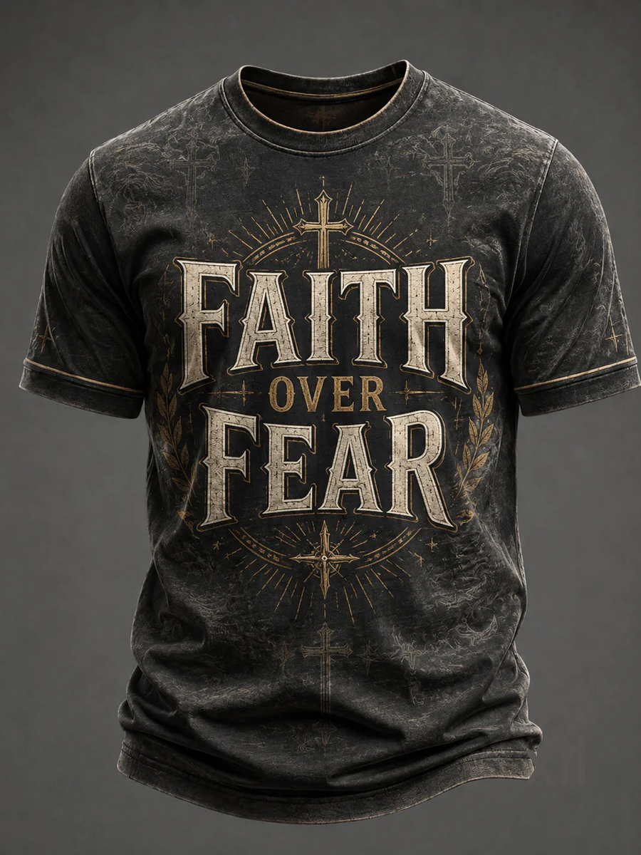 Men's Fear Faith Printed T-shirt