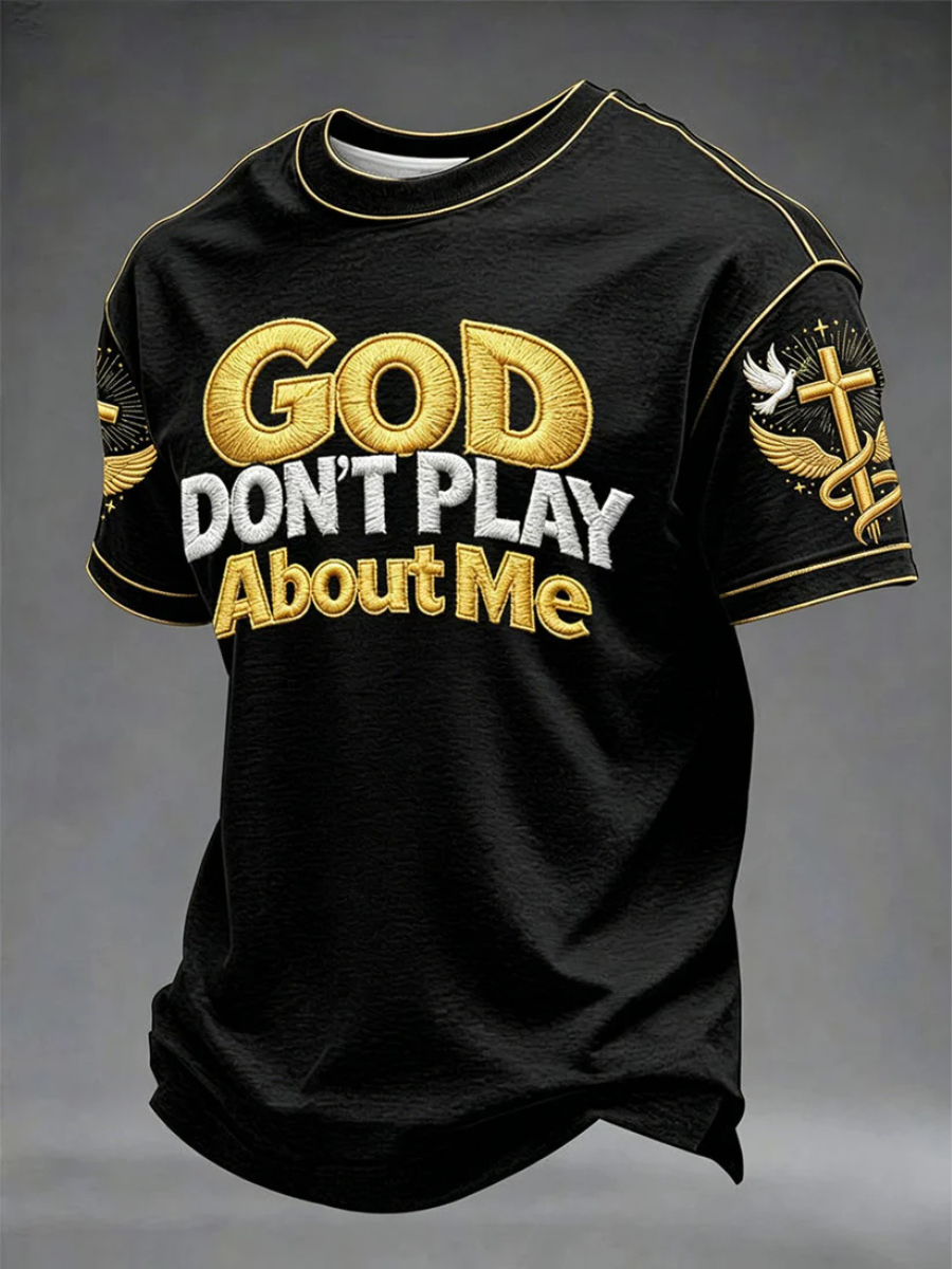 Men'S Retro Independence Day Eagle Pattern Washed Print Art T-Shirt