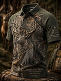 Men's Vintage Faith Traditional Reindeer Pattern Printed Short-Sleeve Top