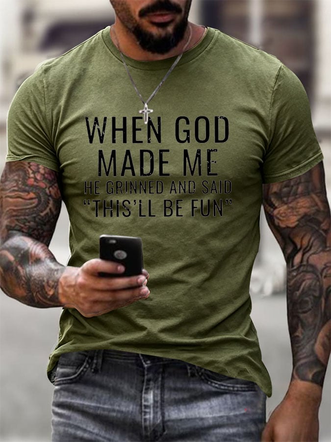 Men's Retro Print Short-Sleeve T-Shirt