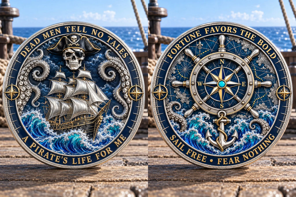 🏴‍☠️ 3D High Relief Pirate Commemorative Medallion