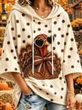 Women's Fun Turkey Football Print Loose Sweatshirt