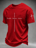 Men'S Faith. Hope. Love Round Neck Short Sleeved T-Shirt