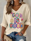 Women'S Casual Faith Printed Top