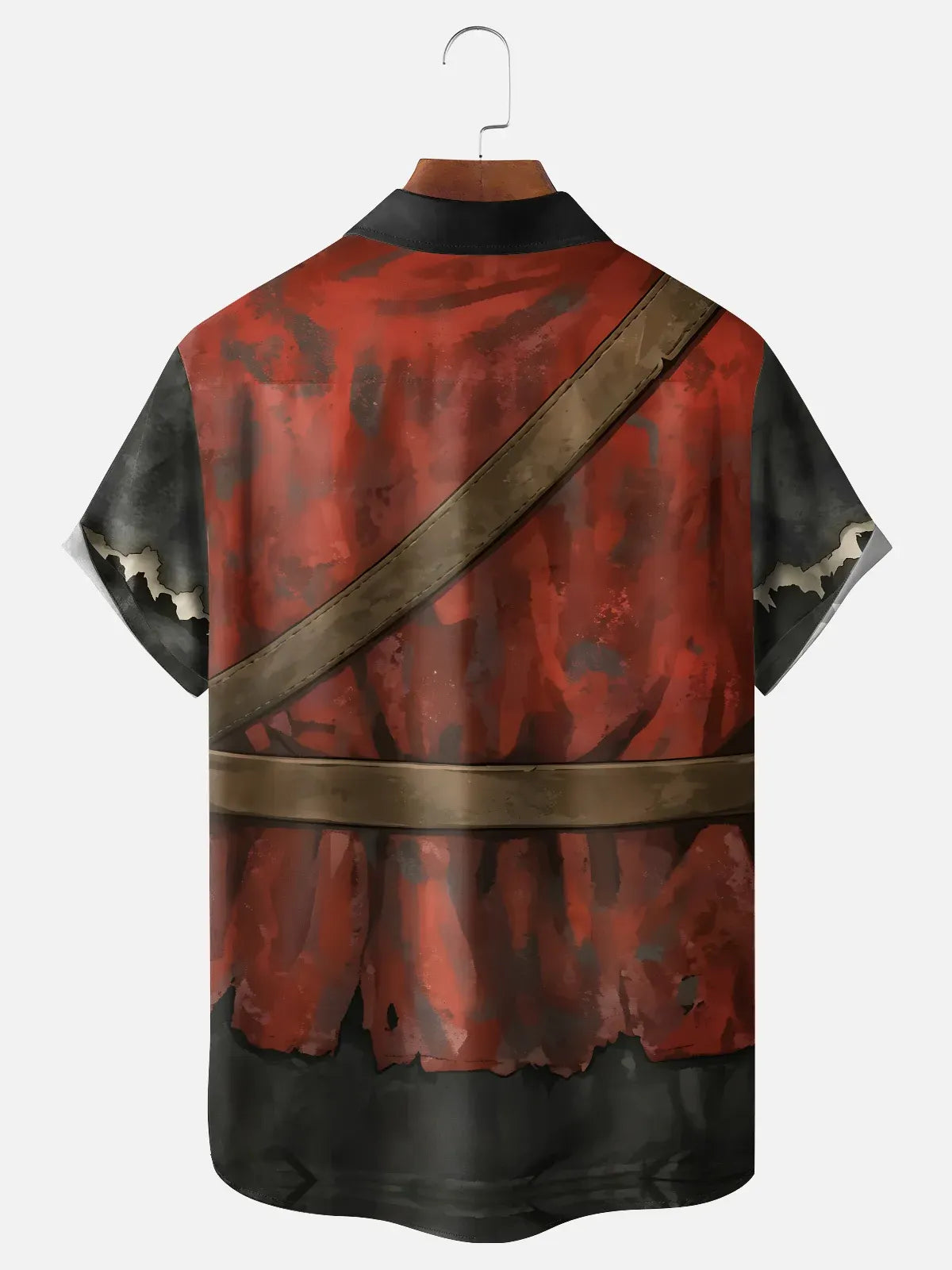 Moisture-Wicking  Fun Pirate Chest Pocket Hawaiian Shirt