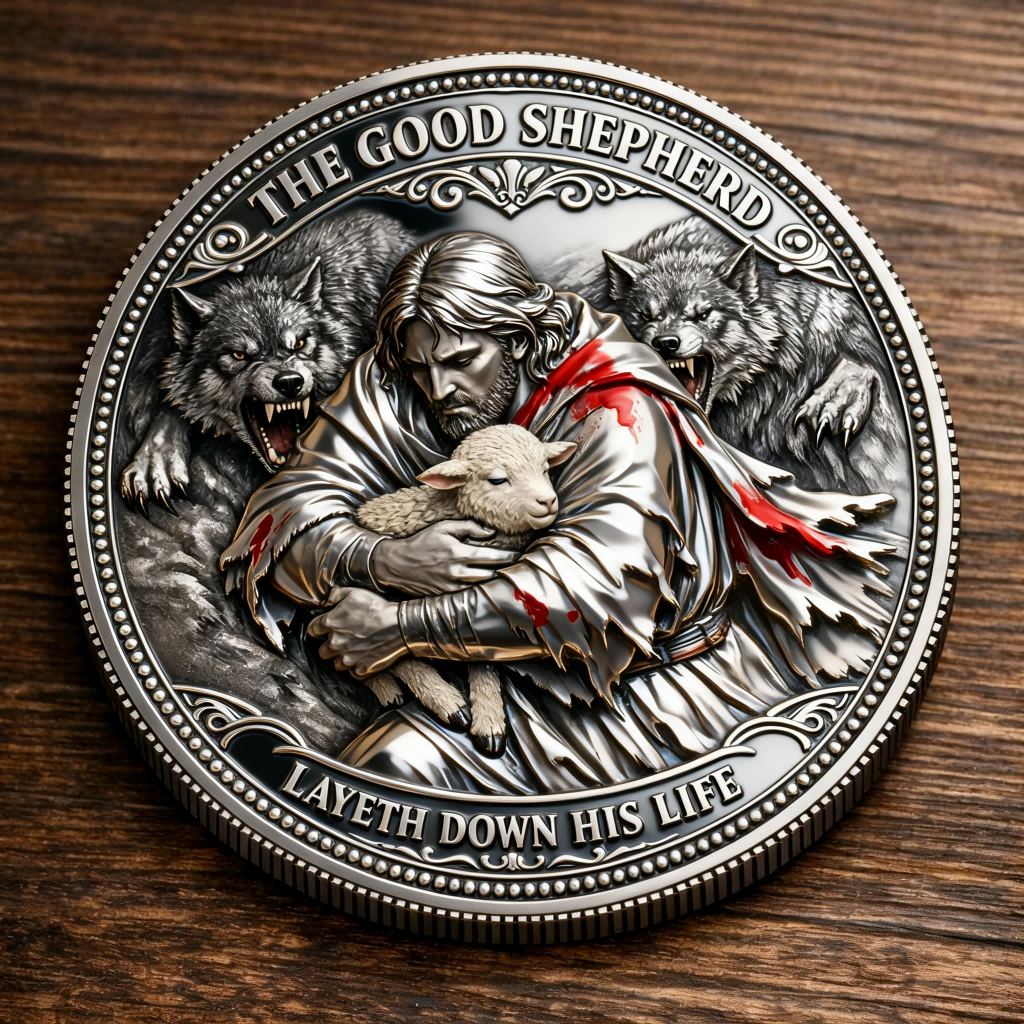 🏆Flash Sale 60% OFF -“The Good Shepherd – Lead Me” Faith Commemorative Coin ✝️🐑