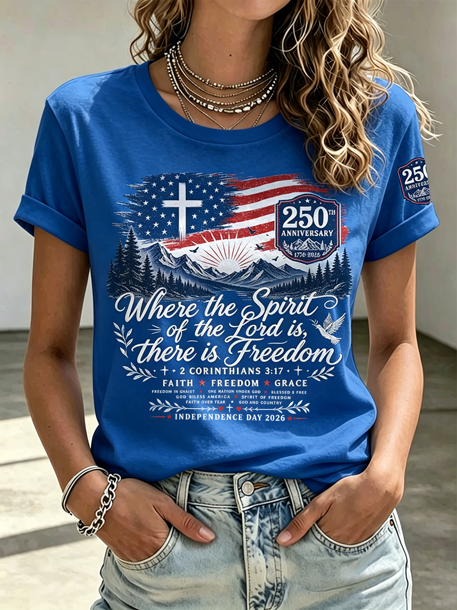 250Th Anniversary Faith Commemorative Printed Round Neck Top In The United States