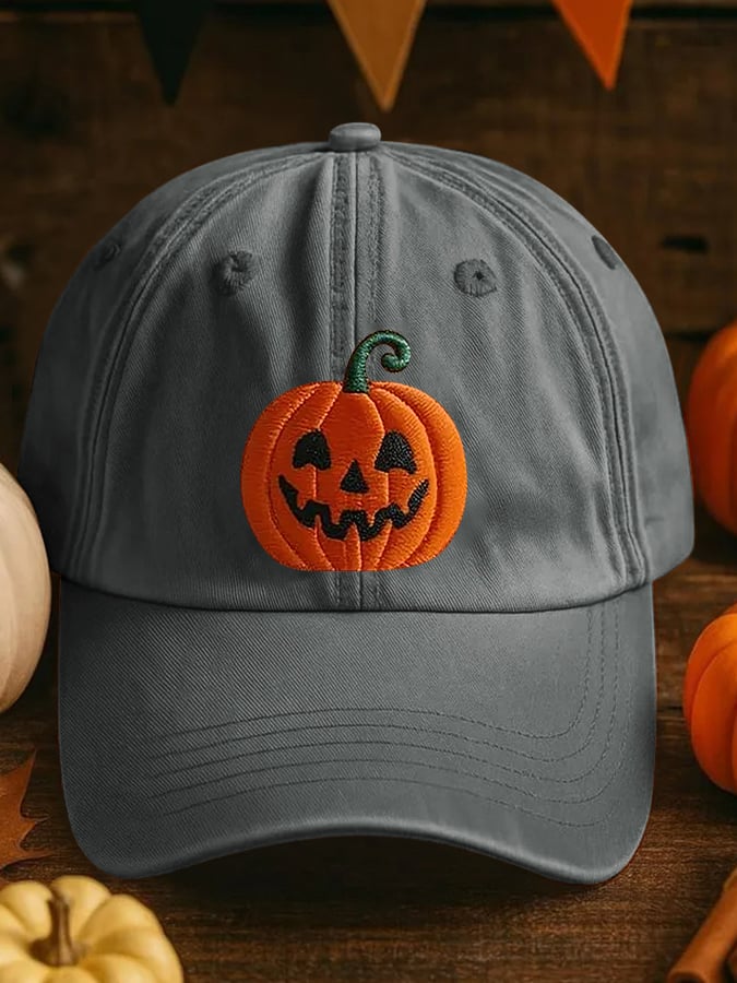 Unisex Pumpkin Face Printed Hat