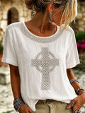 Women's Celtic cross Print T-shirt