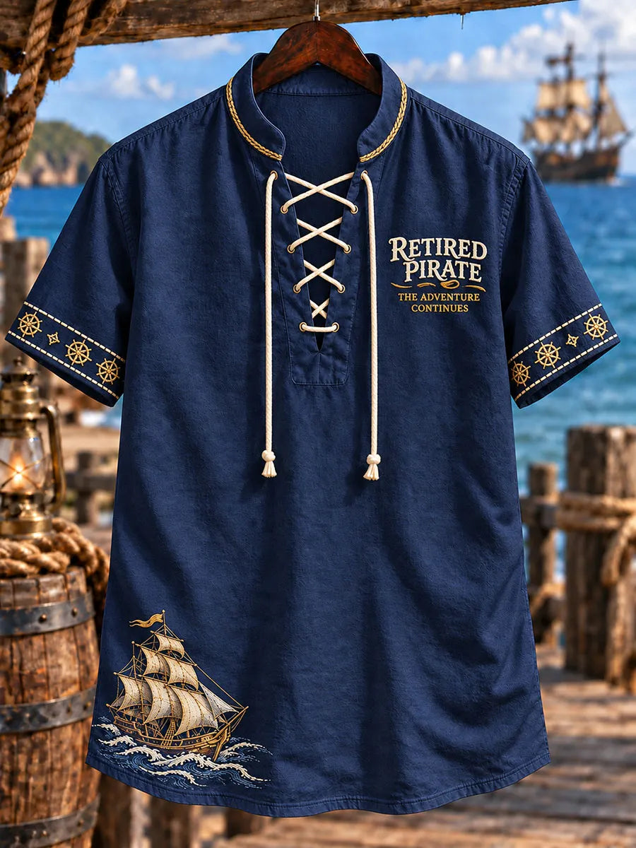 Retired Pirate Sailing Treasure Men's Nautical Shirt