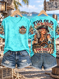 Women's Vintage-Style Pirate & Ocean-Themed Graphic T-Shirt