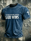Jesus Cross Faith Commemorative Printed Round Neck T-Shirt