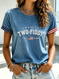 Two Fiddy Printed Casual T-Shirts of the United States Flag