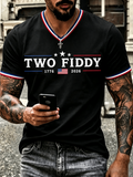 Men'S Retro Two Fiddy Printed Casual T-Shirt
