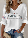 Women'S Casual America GOD SHED HIS GRACE ON THEE Printed Waffle Top
