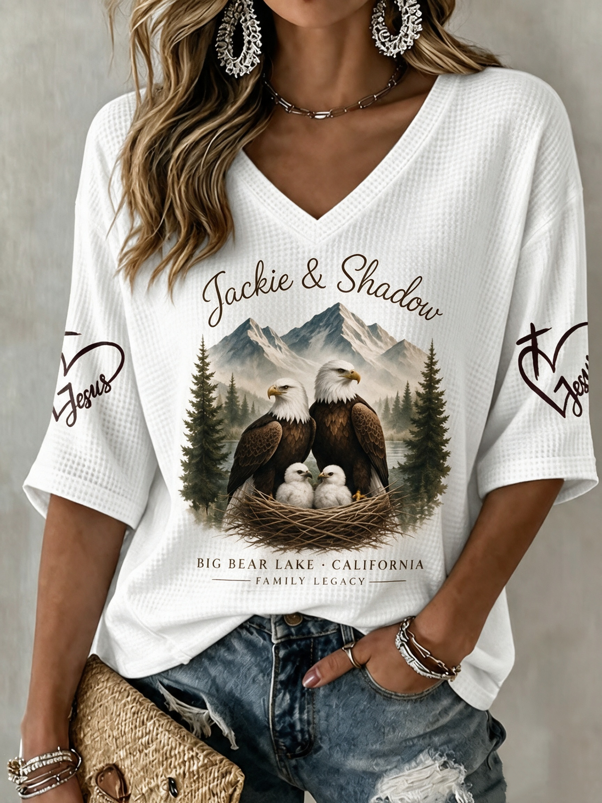 Women's Family Legacy Big Bear Lake California Wildlife Print T-Shirt
