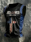 Men'S Camouflage Flag Printed Sleeveless Vest