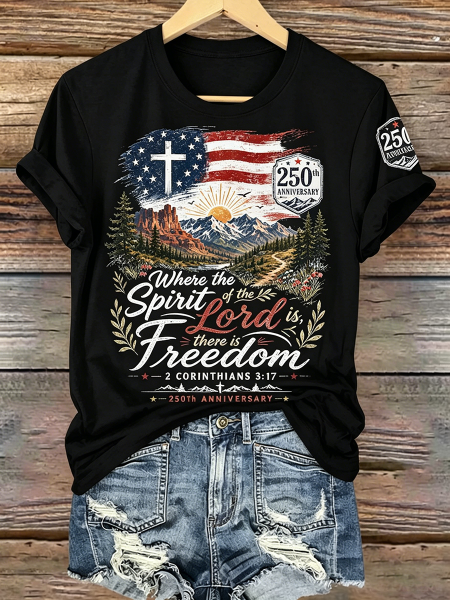 250Th Anniversary Faith Commemorative Printed Round Neck Top In The United States