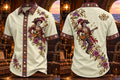 Guitar Pirate Skeleton Floral Short Sleeve Shirt