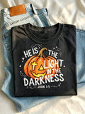 Women's He Is The Light In The Darknes Print Casual T-shirt