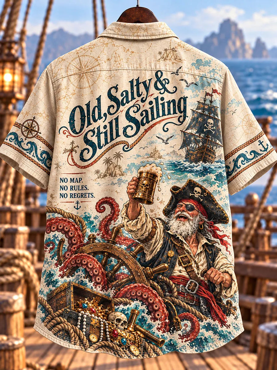 Old Salty Pirate Treasure Hunt Graphic Shirt