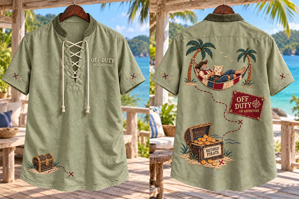 Off Duty Pirate Island Adventure Men's Vintage Shirt