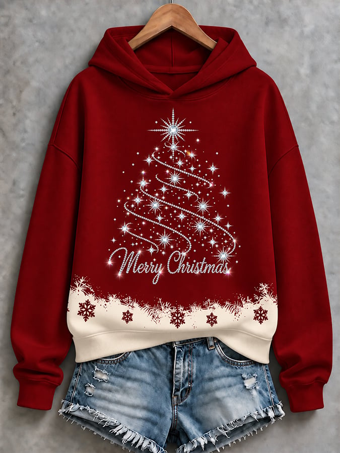 Women'S Casual Christmas Print Hoodie