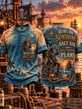 🌴 🌊 Runs On Sunshine Salt Air And Questionable Plans Pirate T-Shirt